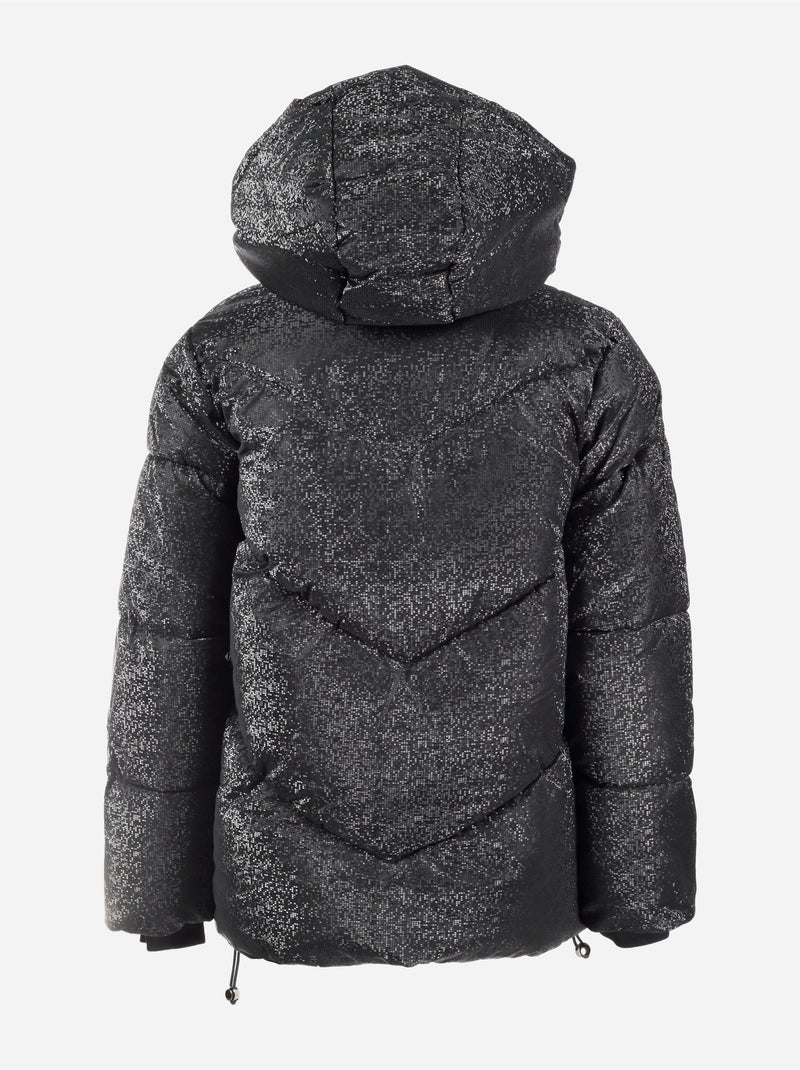 Casaco acolchoado com efeito pixelizado - boom kids Preto - Kiabi