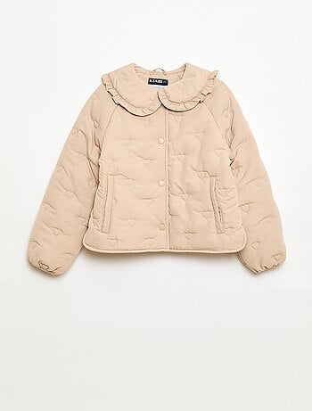 Casaco acolchoado com gola Claudine