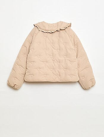 Casaco acolchoado com gola Claudine