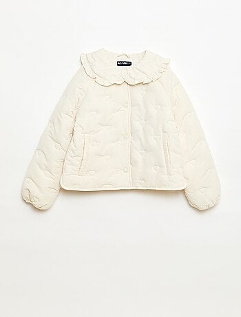 Casaco acolchoado com gola Claudine