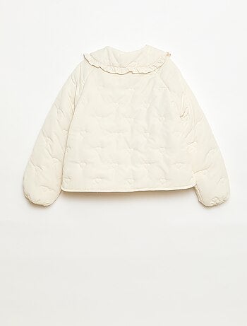 Casaco acolchoado com gola Claudine