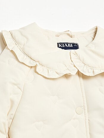 Casaco acolchoado com gola Claudine