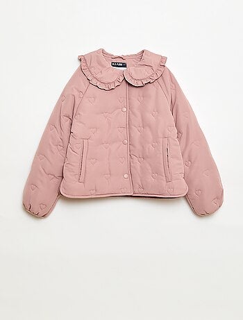 Casaco acolchoado com gola Claudine