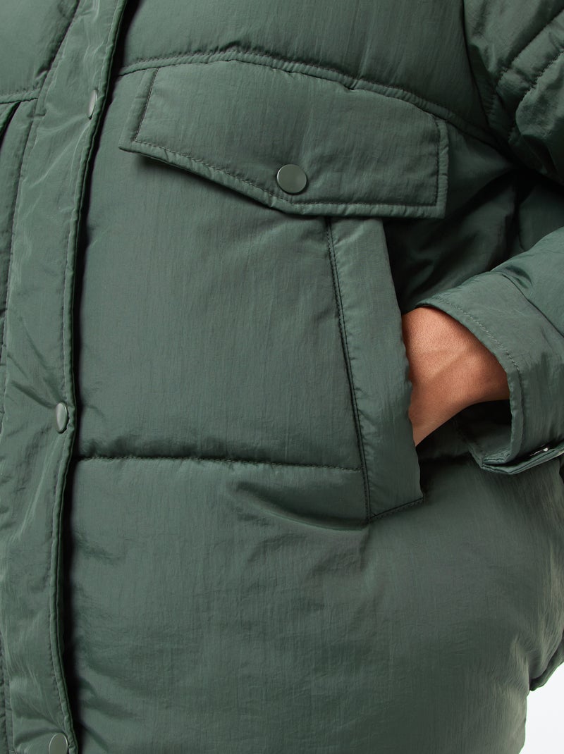 Casaco acolchoado com gola efeito ovelha Caqui - Kiabi