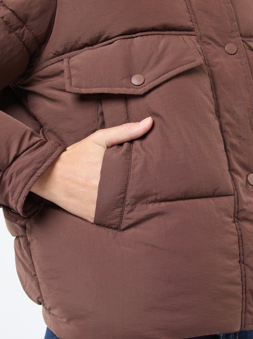 Casaco acolchoado com gola efeito ovelha - Kiabi