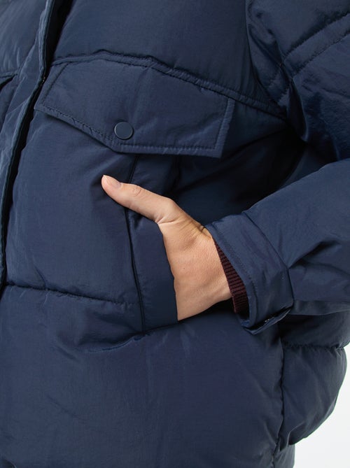 Casaco acolchoado com gola efeito shearling - Kiabi