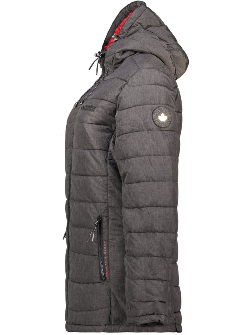 Casaco acolchoado com matelassagem de fantasia e capuz astaneak – canadian peak Cinza escuro - Kiabi