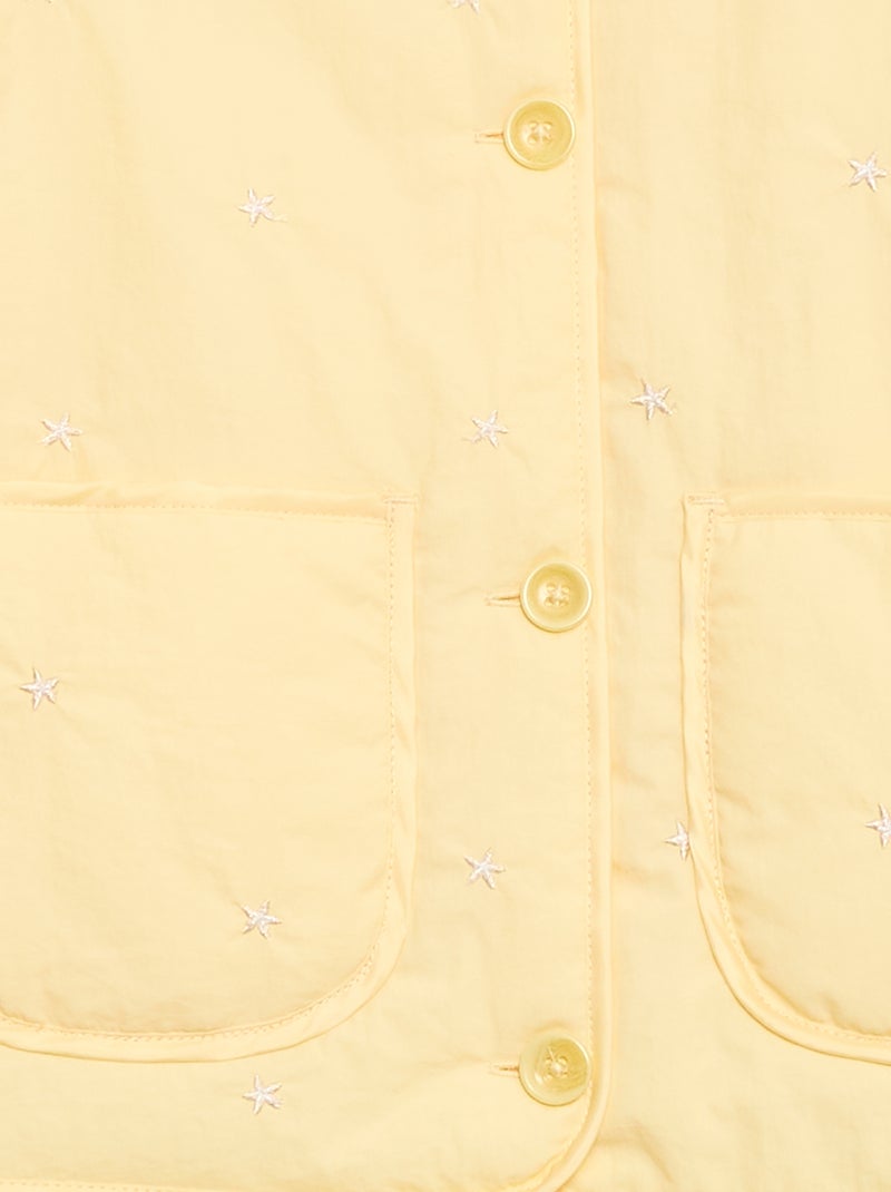 Casaco acolchoado com motivo bordado Amarelo - Kiabi