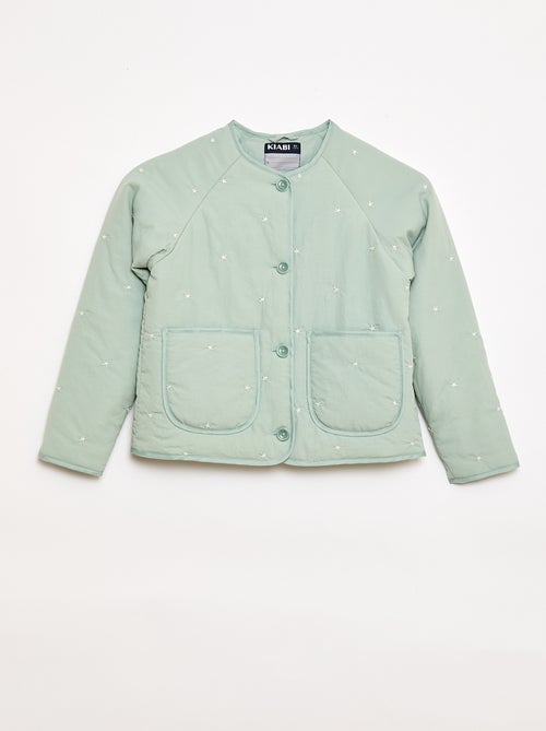 Casaco acolchoado com motivo bordado - Kiabi