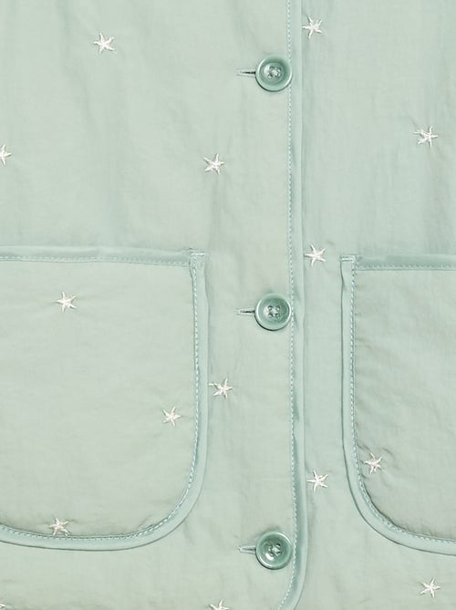 Casaco acolchoado com motivo bordado - Kiabi