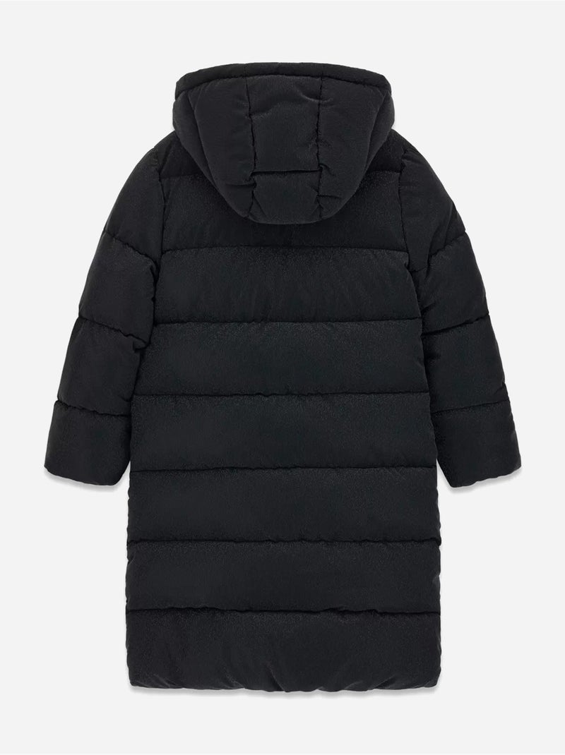 Casaco acolchoado comprido com capuz - guess kids Preto - Kiabi