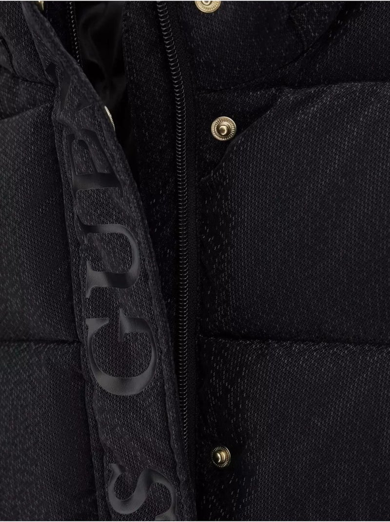 Casaco acolchoado comprido com capuz - guess kids Preto - Kiabi
