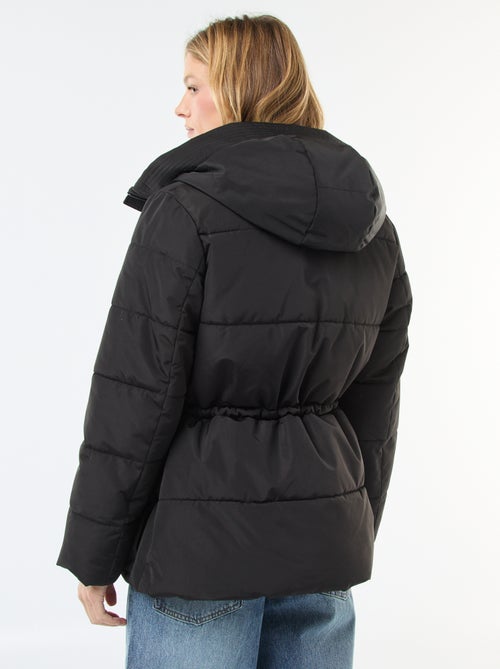 Casaco acolchoado comprido com capuz - Kiabi