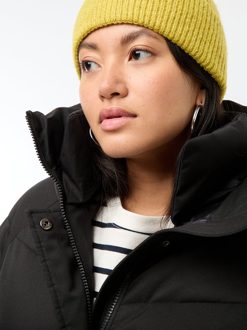 Casaco Acolchoado Comprido e Quente com Capuz - Kiabi