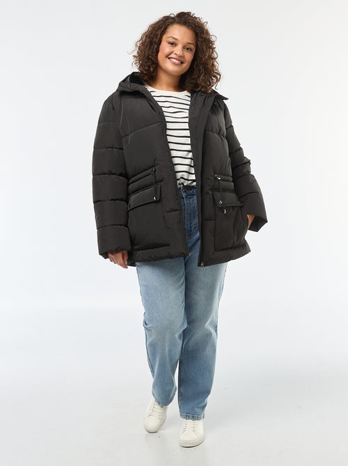 Casaco acolchoado comprido liso - Kiabi