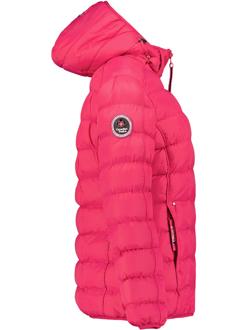 Casaco acolchoado curto com capuz amovível bambolineak – canadian peak Rosa-fúcsia - Kiabi