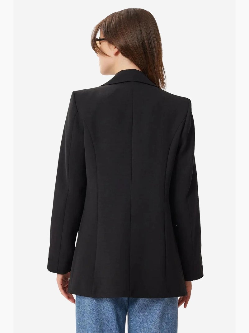 Casaco acolchoado de gabardine com fecho de botões istanbul Preto - Kiabi
