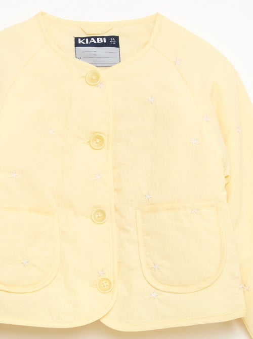 Casaco acolchoado de gola redonda em tecido impermeável - Kiabi