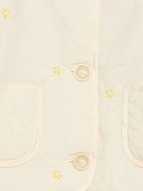 Casaco acolchoado de gola redonda em tecido impermeável - Kiabi