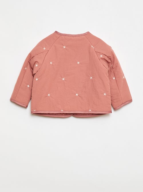 Casaco acolchoado de gola redonda em tecido impermeável - Kiabi