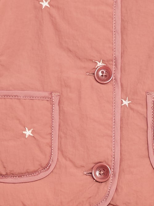 Casaco acolchoado de gola redonda em tecido impermeável - Kiabi