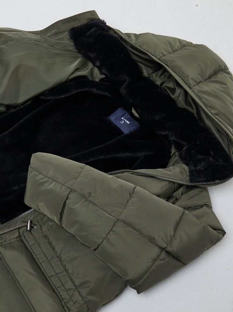 Casaco acolchoado de maternidade com detalhe para transportar o bebé Verde - Kiabi