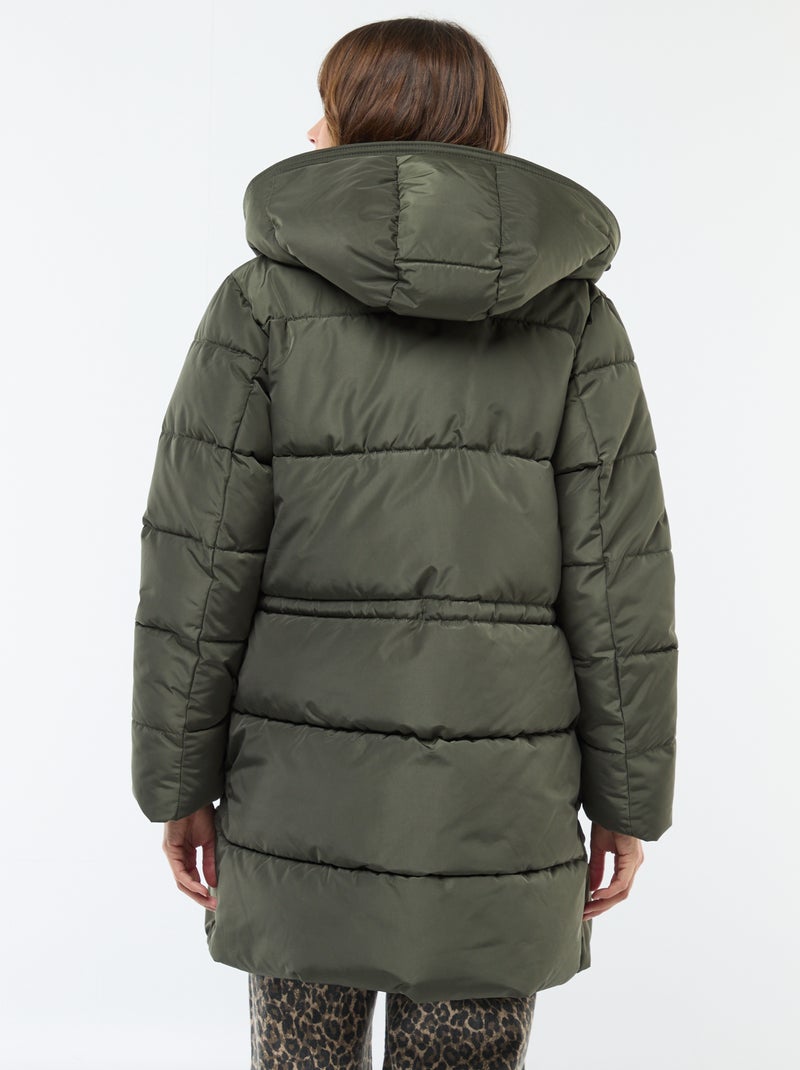 Casaco acolchoado de maternidade com detalhe para transportar o bebé Verde - Kiabi