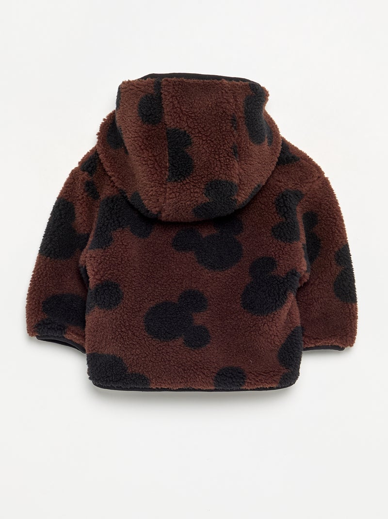 Casaco acolchoado "Disney" "Mickey" com efeito borreguinho Castanho - Kiabi