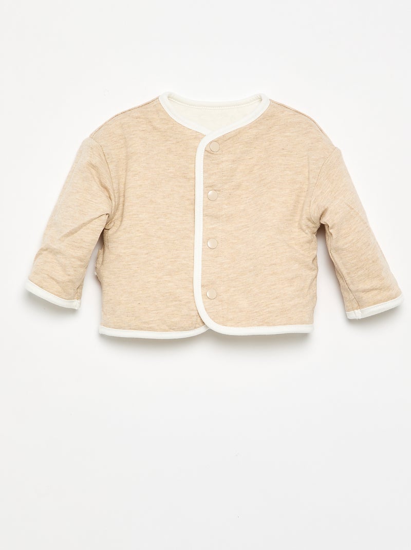 Casaco acolchoado e com molas reversível Branco - Kiabi
