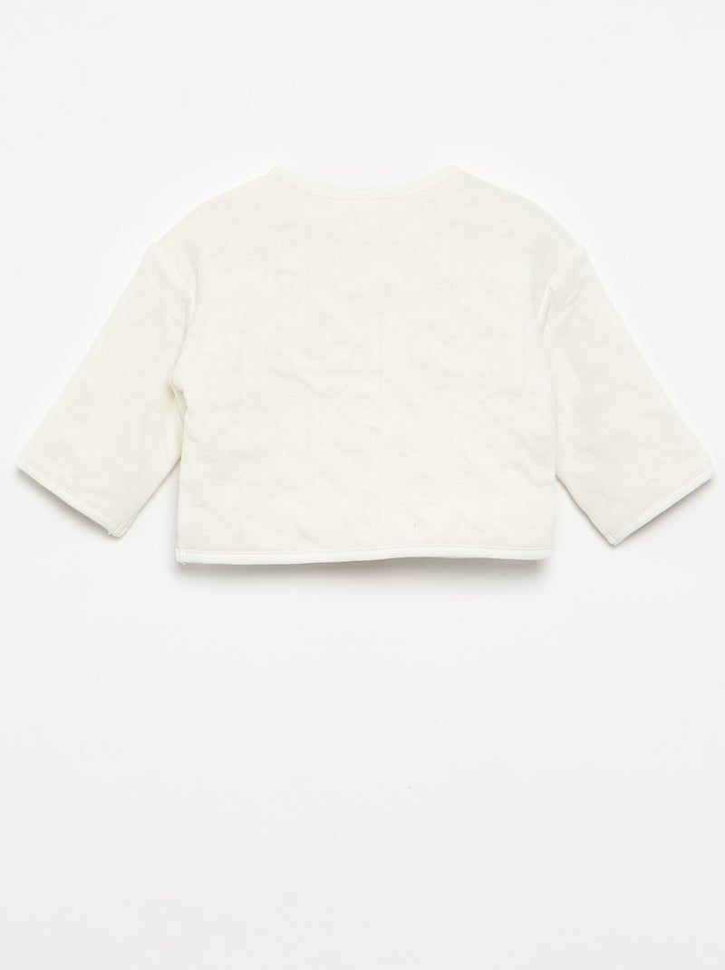 Casaco acolchoado e com molas reversível Branco - Kiabi