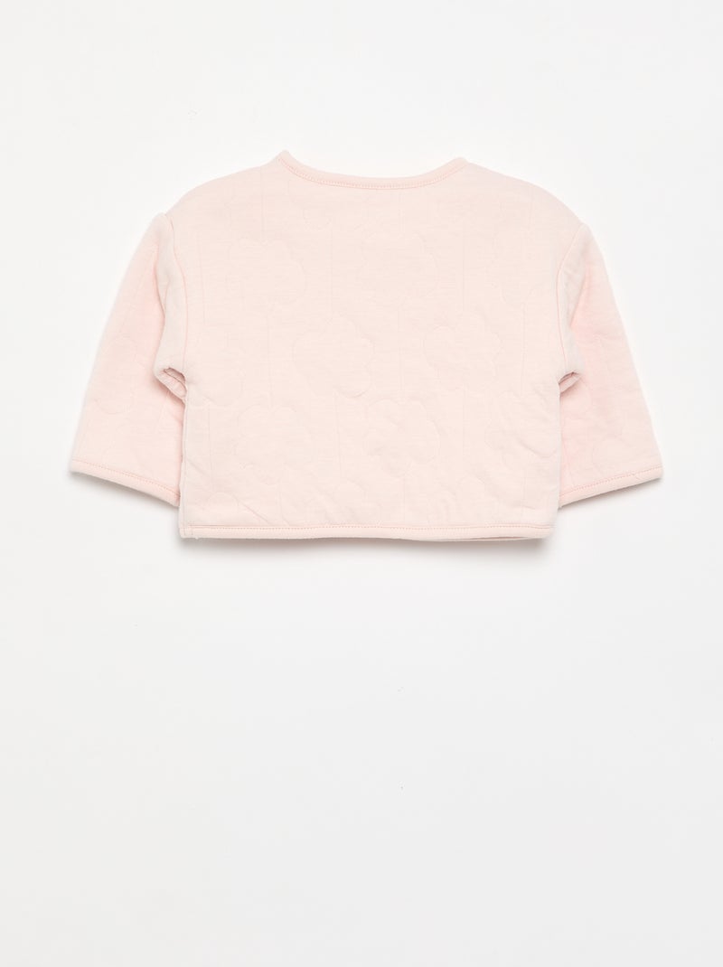 Casaco acolchoado e com molas reversível Rosa - Kiabi
