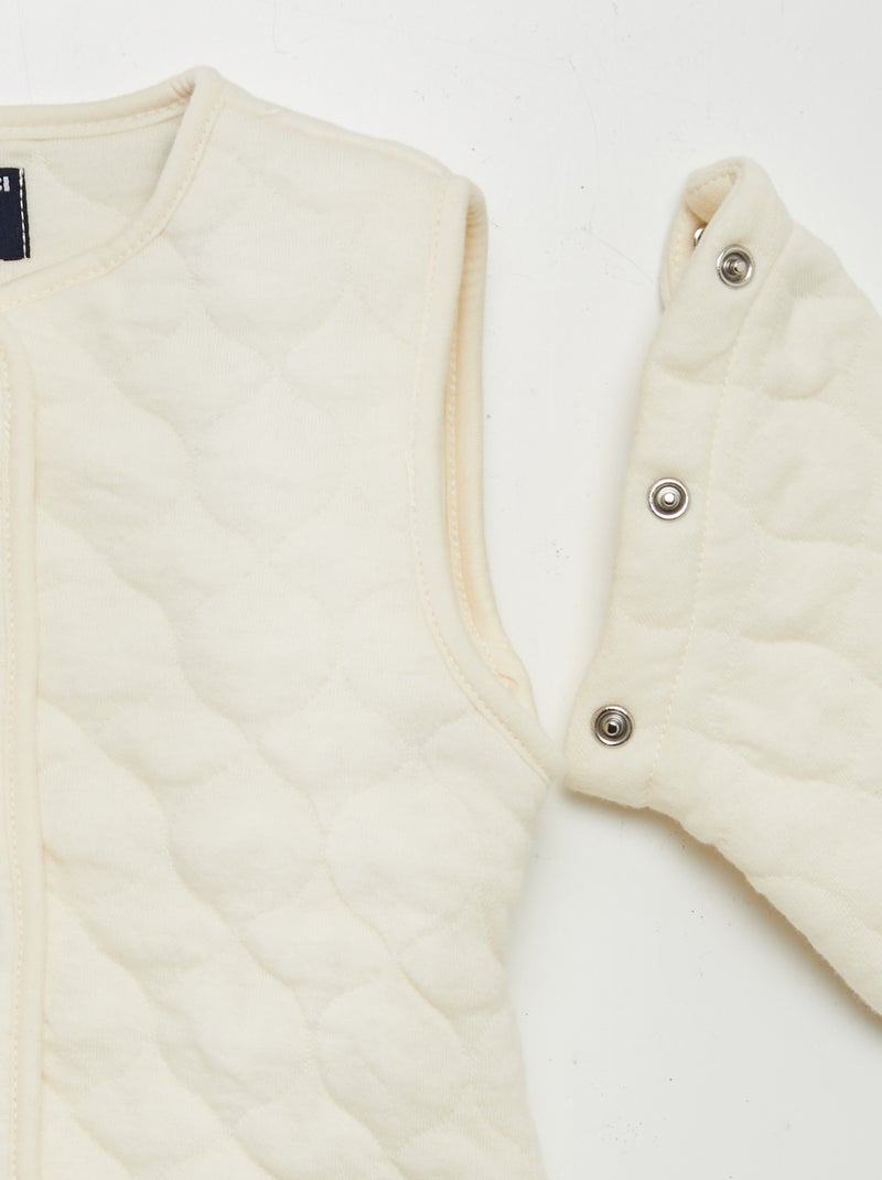 Casaco acolchoado e forrado com mangas amovíveis BRANCO - Kiabi