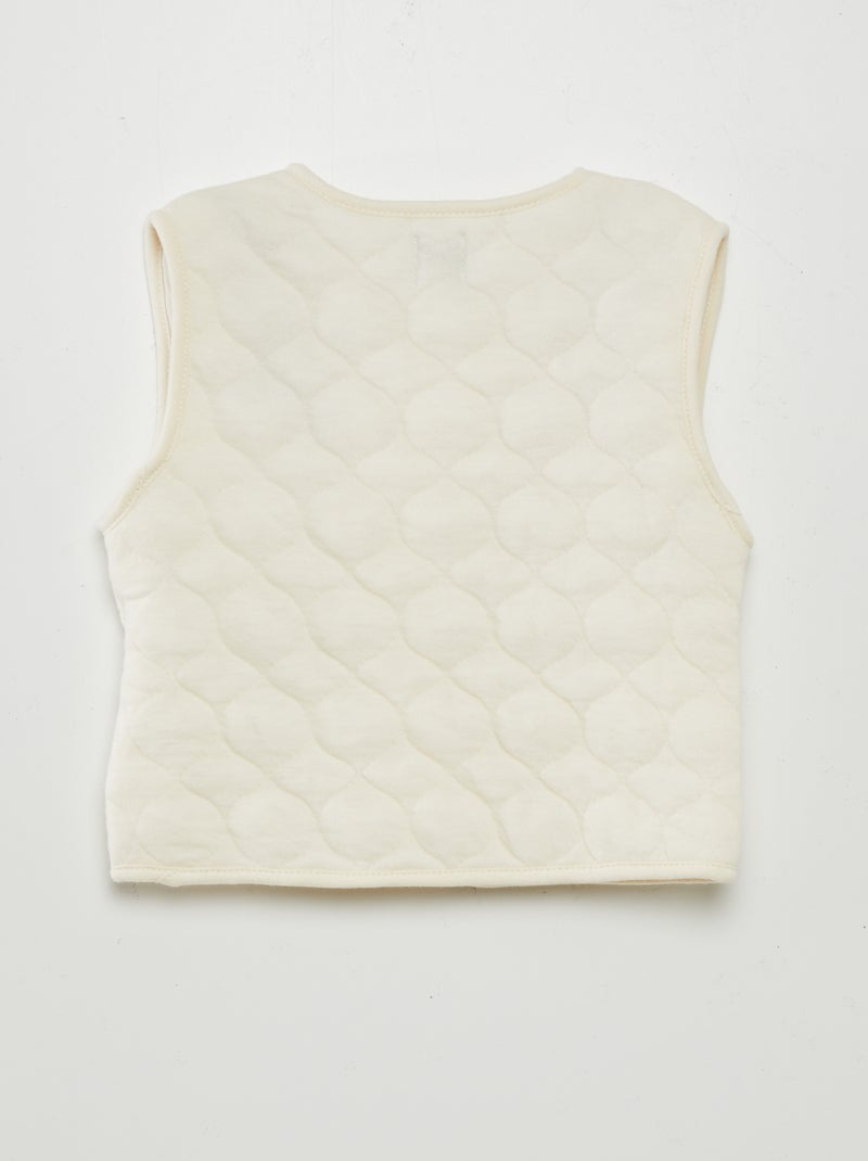 Casaco acolchoado e forrado com mangas amovíveis BRANCO - Kiabi