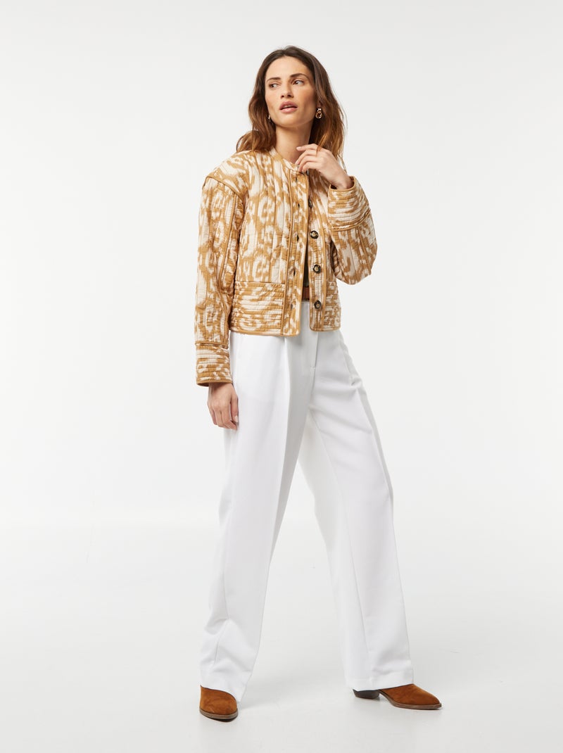 Casaco acolchoado estampado BEGE - Kiabi