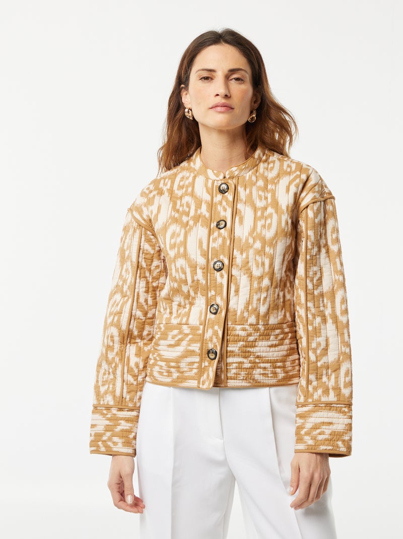 Casaco acolchoado estampado BEGE - Kiabi