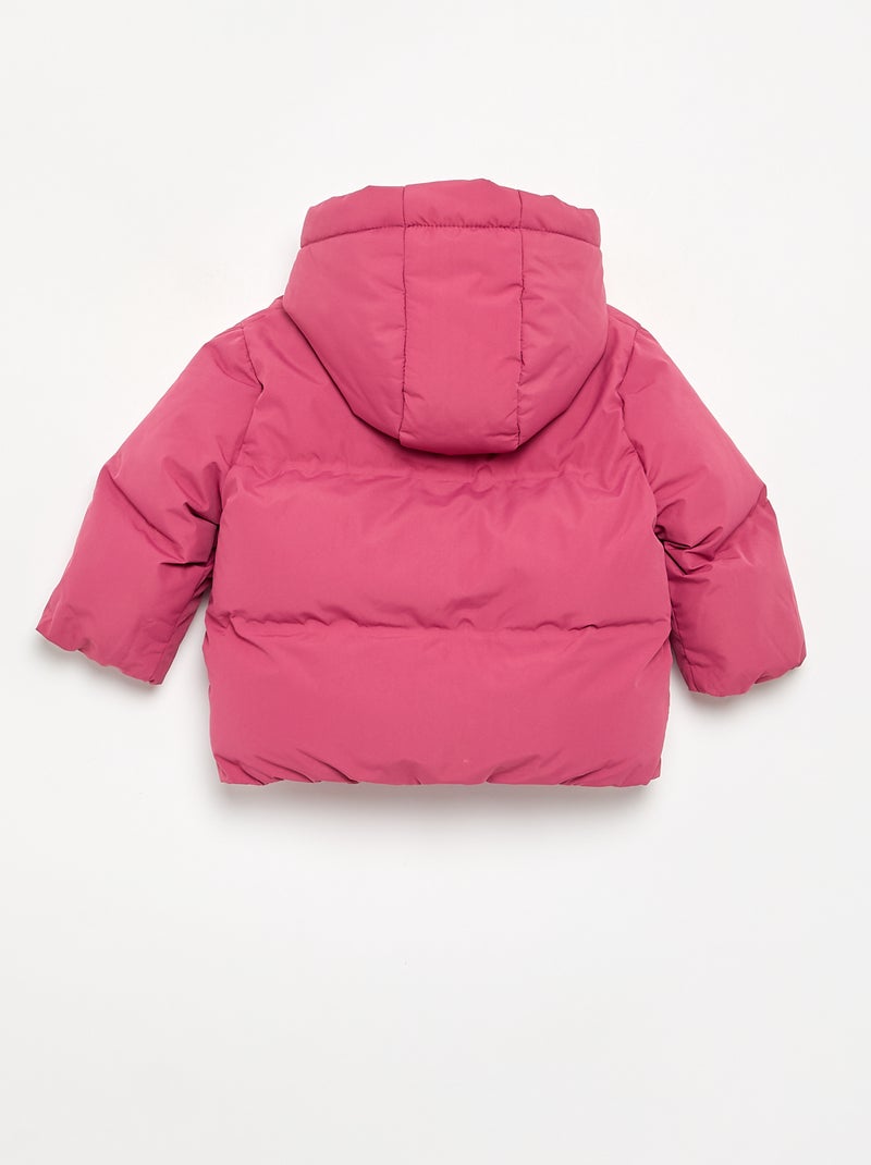 Casaco acolchoado estampado com capuz Violeta - Kiabi