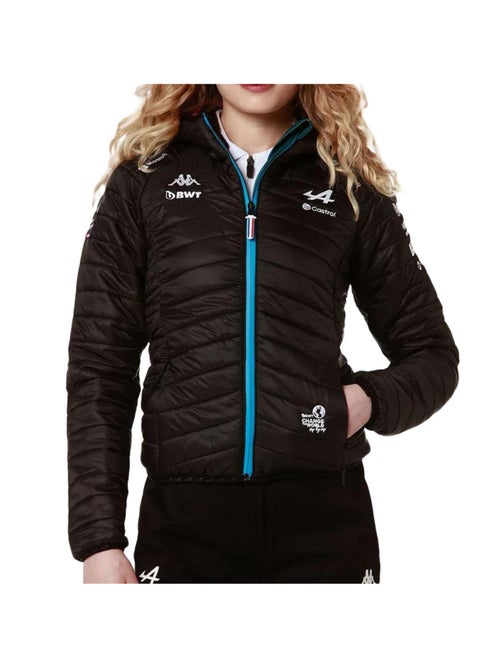 Casaco acolchoado feminino kappa abawou preto/turquesa - Kiabi Casaco acolchoado feminino kappa abawou preto/turquesa - Kiabi