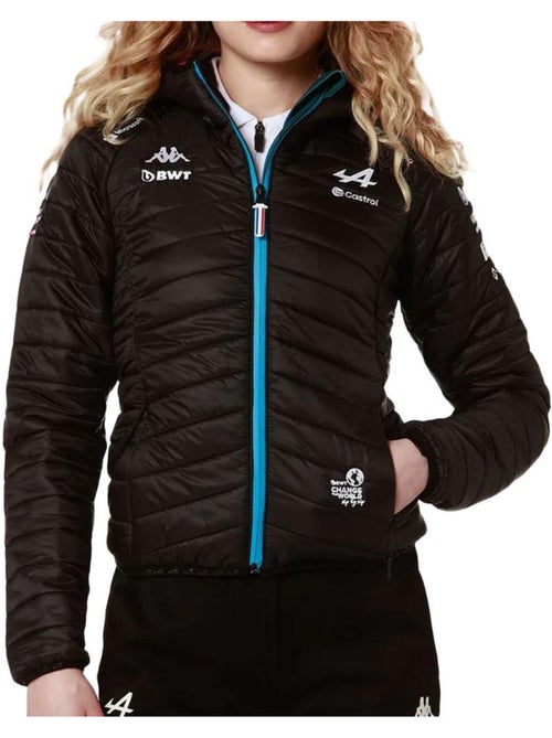 Casaco acolchoado feminino kappa abawou preto/turquesa - Kiabi Casaco acolchoado feminino kappa abawou preto/turquesa - Kiabi