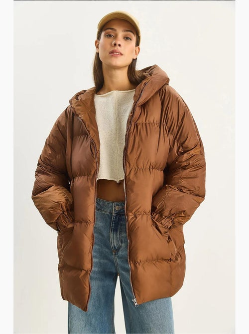 Casaco acolchoado grosso oversized com capuz lucci - Kiabi