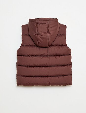 Casaco sem mangas impermeável com bolso de aba e capuz