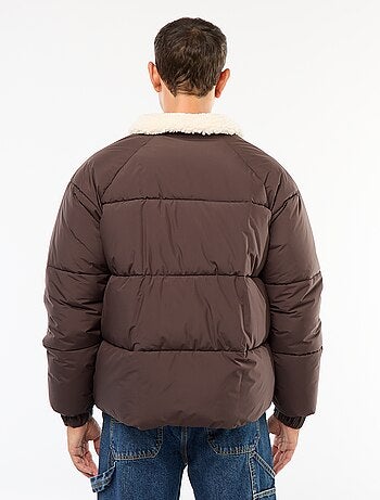 Casaco acolchoado impermeável liso com cordões de ajuste na bainha