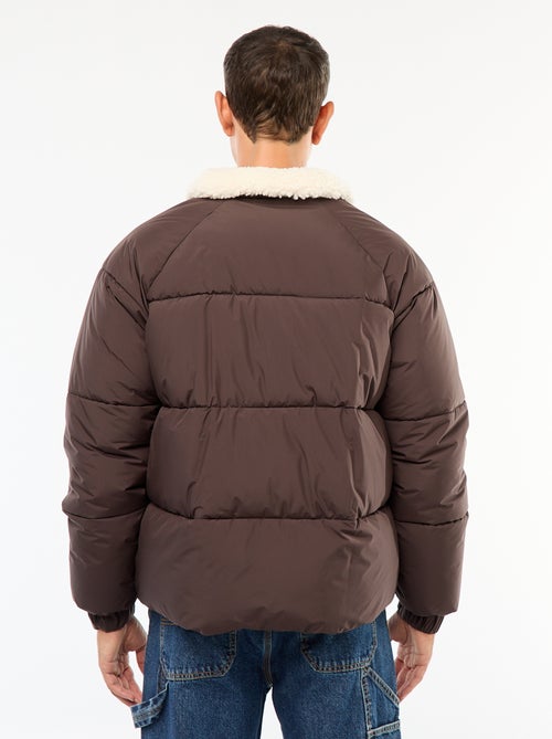 Casaco acolchoado impermeável liso com cordões de ajuste na bainha - Kiabi