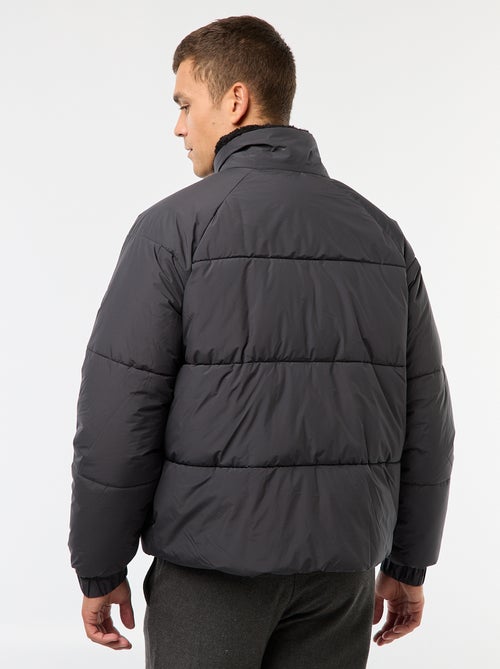 Casaco acolchoado impermeável liso com cordões de ajuste na bainha - Kiabi