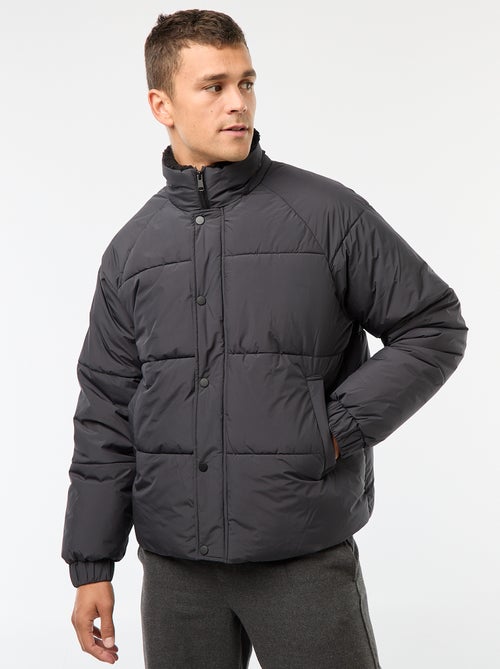 Casaco acolchoado impermeável liso com cordões de ajuste na bainha - Kiabi