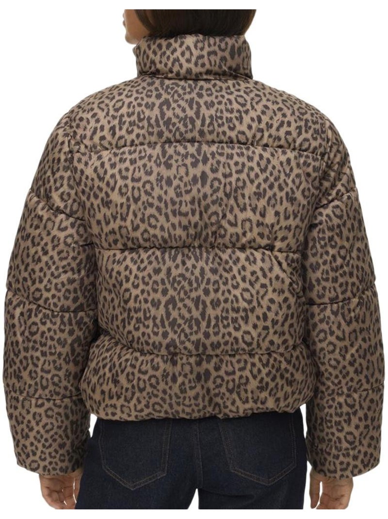Casaco Acolchoado Leopardo Castanho Vero Moda Castanho-capuccino - Kiabi