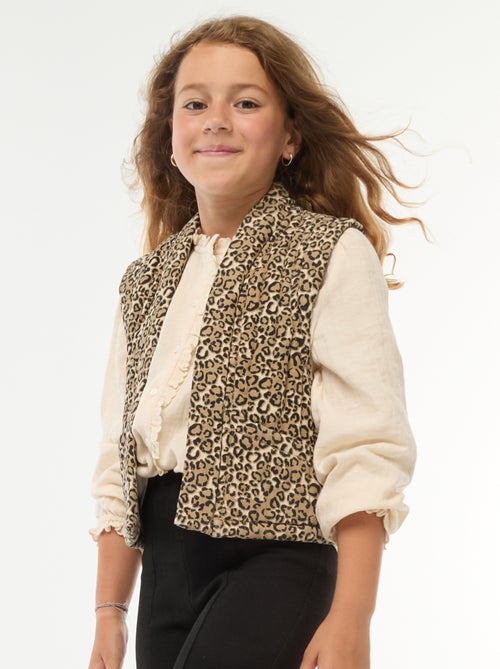 Casaco acolchoado leopardo sem mangas - Kiabi