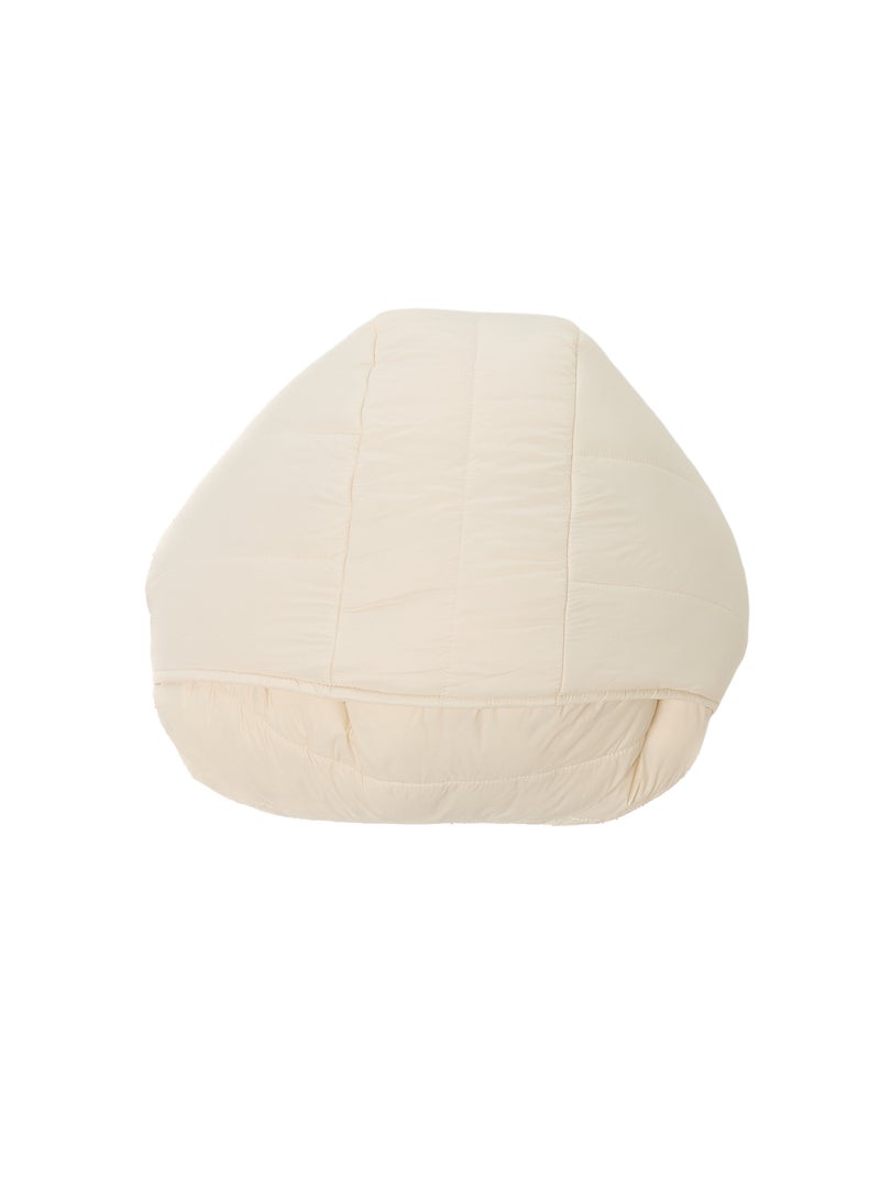 Casaco Acolchoado Leve com Capuz Liso Branco - Kiabi