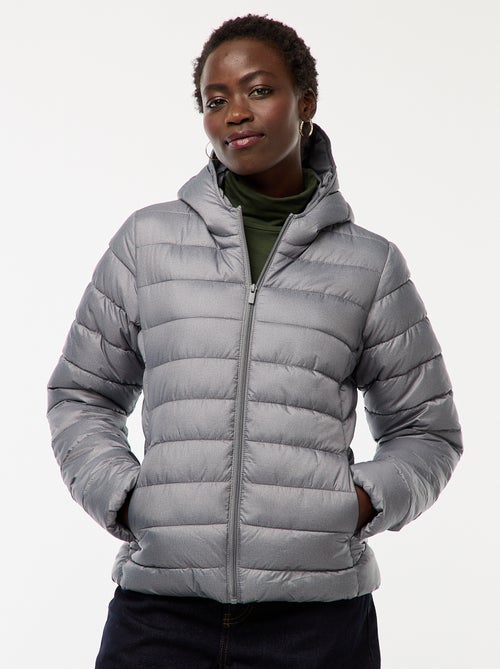 Casaco Acolchoado Leve com Capuz Liso - Kiabi