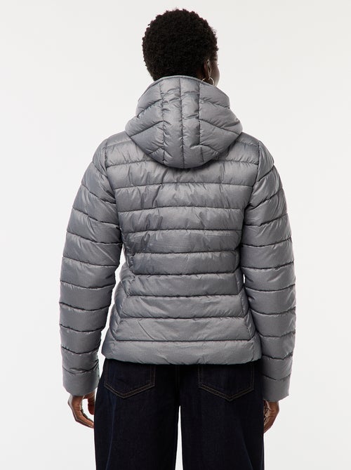 Casaco Acolchoado Leve com Capuz Liso - Kiabi