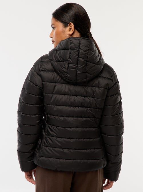 Casaco Acolchoado Leve com Capuz Liso - Kiabi